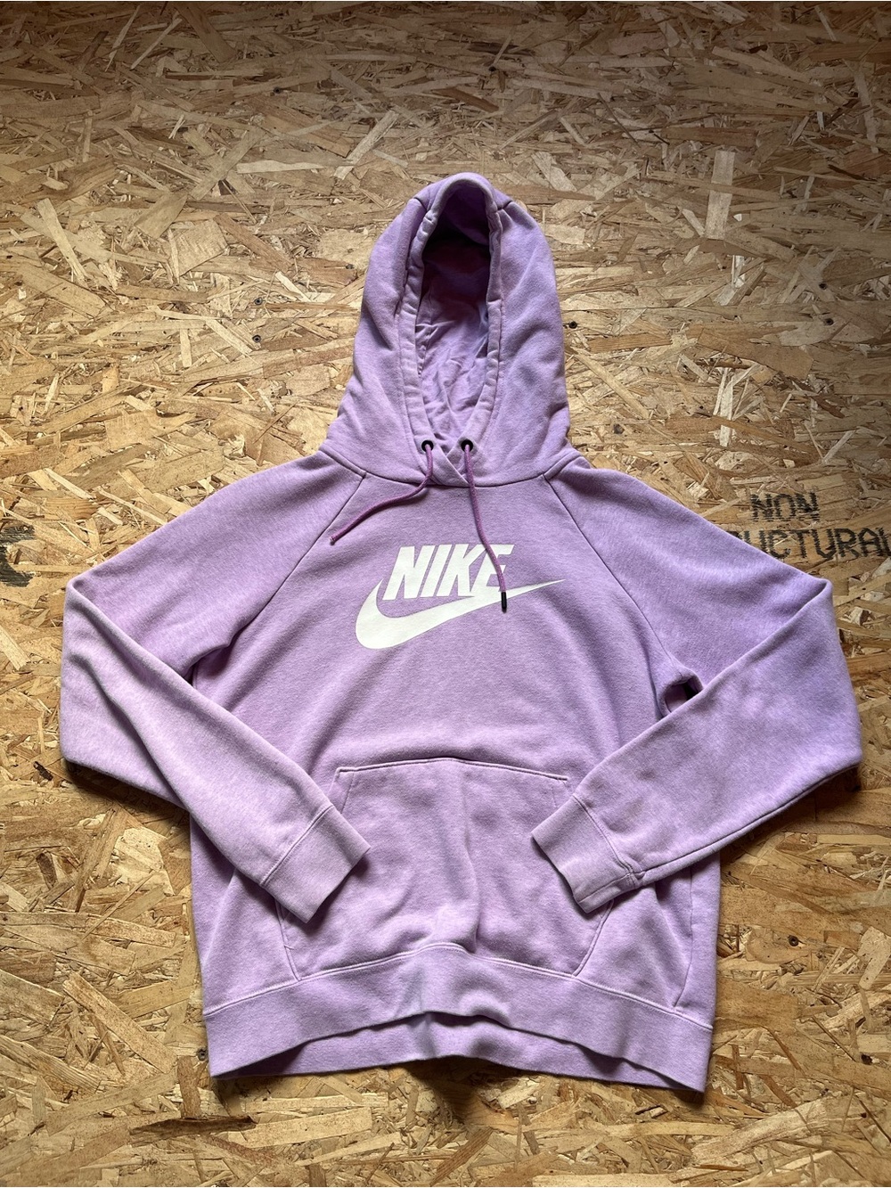 Light Purple Nike Hoodie with White Graphic logo